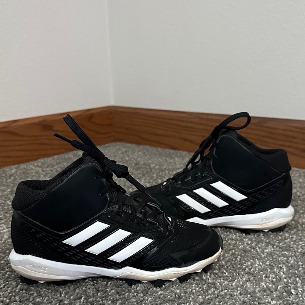 Adidas Kids Black and White Cleats